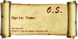 Ogrin Samu névjegykártya